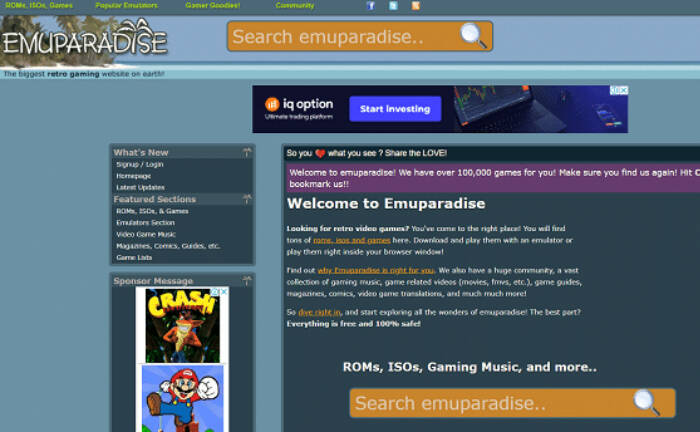 Emuparadise-Nintendo 3DS ROMs site
