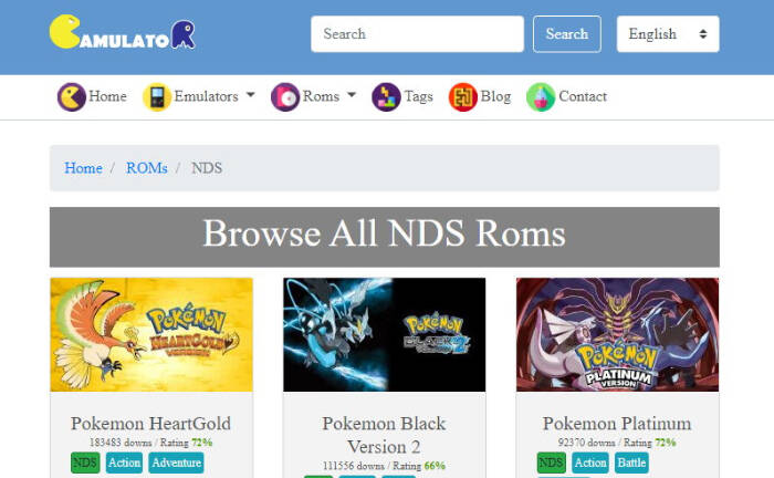 Gamulator-Nintendo 3DS ROMs site