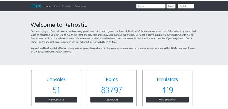 Retrostic-Nintendo 3DS ROMs site