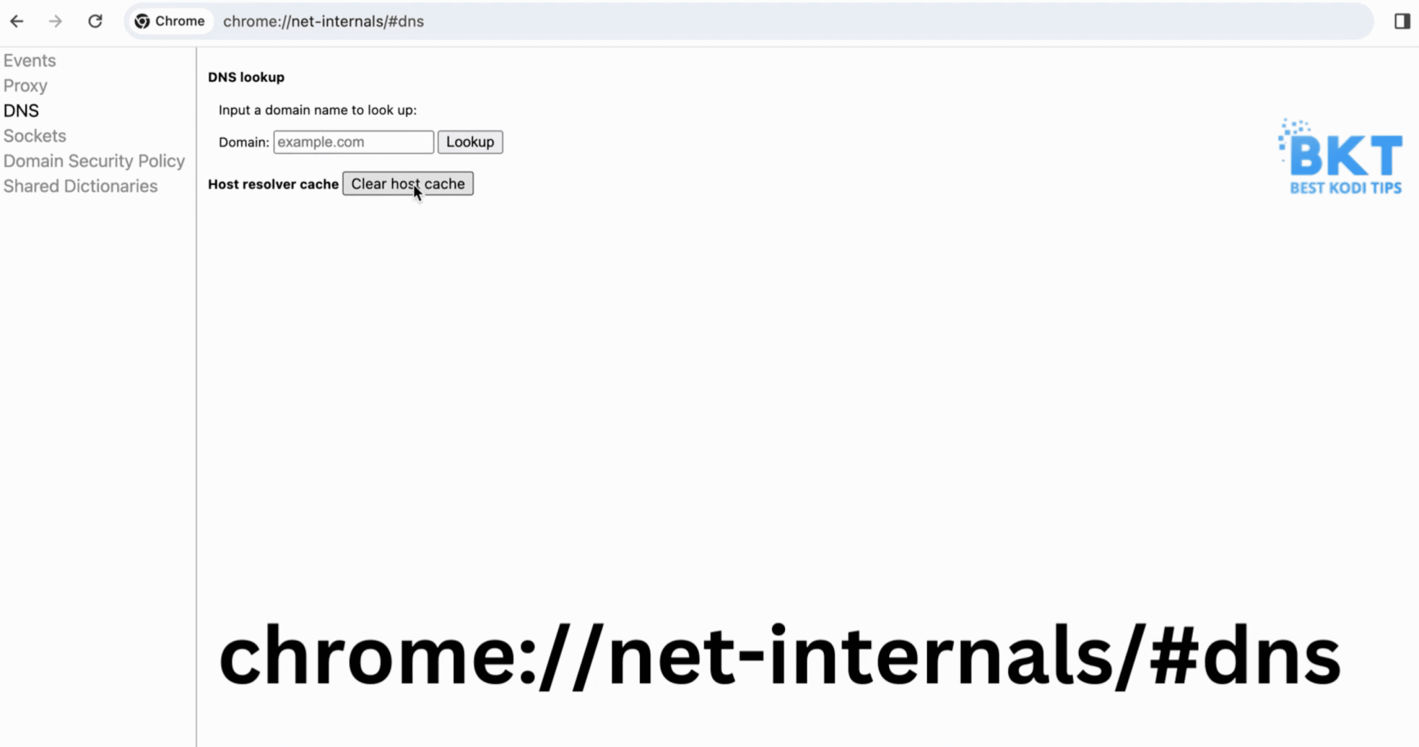 Clear or Flush DNS Cache Chrome; chrome://net-internals/#dns 