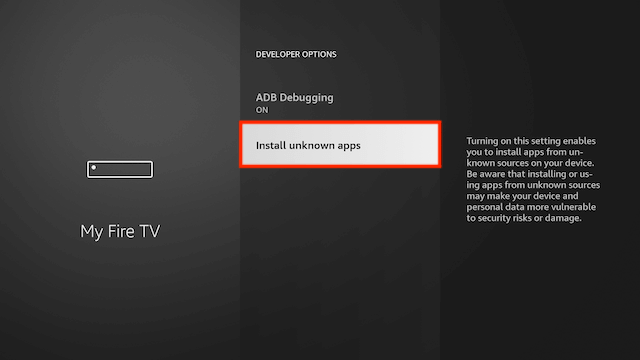 install unknown apps - Downloader on Firestick